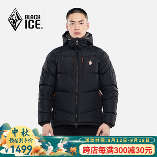 BLACKICE 黑冰 24新款 城市轻户外男女款抗寒防风保暖连帽800+蓬鹅绒羽绒服  男款-黑色 S