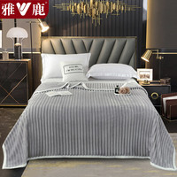 雅鹿冬季加厚兔毛绒毛毯办公室午睡空调沙发盖毯珊瑚披肩小毯子床单毯 兔兔绒-银灰【一触即暖】 150*200cm【单毛毯】