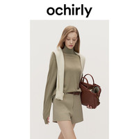 ochirly欧时力羊毛高领打底保暖松弛感针织衫毛衣24秋冬季 灰绿 M