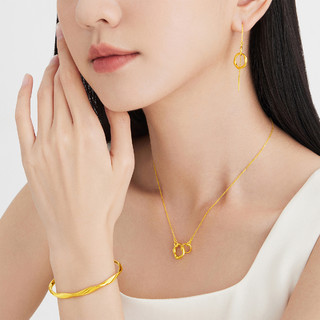 CHOW TAI FOOK 周大福 ING LOOP圆系列精致爱无尽足金黄金项链女R35262中秋节