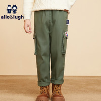 阿路和如allo&lugh【帅气工装风】儿童装男童休闲裤宽松工装裤春秋季长裤子 绿色 105cm