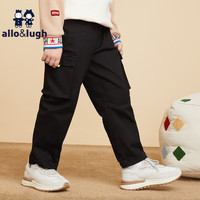 阿路和如allo&lugh【帅气工装风】儿童装男童休闲裤宽松工装裤春秋季长裤子 黑色 90cm