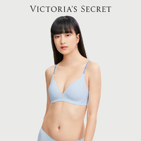 VICTORIA'S SECRET 软支撑聚拢无钢圈无痕LOGO字母肩带文胸胸罩女士内衣1 05M2天空蓝 11240123 XS(双排扣)