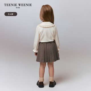 Teenie Weenie Kids小熊童装24秋女宝宝复古风经典格纹百褶裙 棕色 110cm