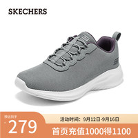斯凯奇(Skechers)夏女鞋一脚蹬健步鞋简约百搭休闲运动117570 灰色/GRY 38.5