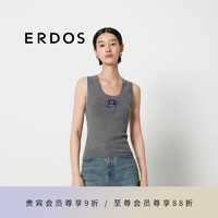 ERDOS 24秋冬新品精纺圆领修身打底套衫女坦克背心羊绒衫