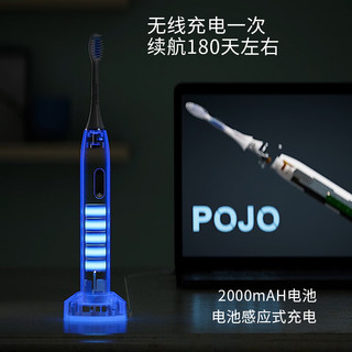 POJO全专业级深层口腔护理感应式充电智能磁悬浮动力声波电动牙刷POJO S2 标配（白）