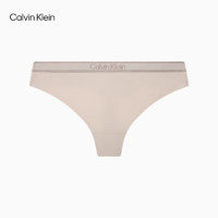 Calvin Klein内衣【炫光引力带】24秋季女士ck提花性感丁字裤内裤女QF7954 JB1-暖沙 1条 S