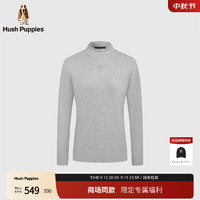 Hush Puppies【舒适弹力】暇步士女装2024秋季百搭精致半高领打底衫 雾灰色 L