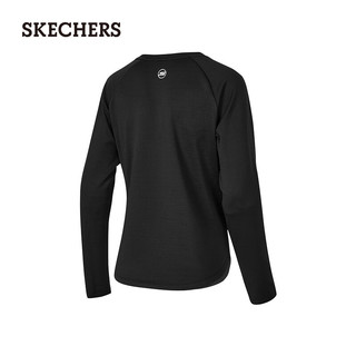 斯凯奇（Skechers）女子针织长袖T恤衫P424W210 碳黑/0018 XL