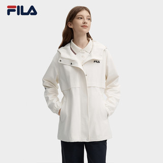 FILA 斐乐女士梭织外套2024秋时尚休闲收腰宽松连帽风衣