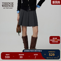 Teenie Weenie小熊秋季甜美少女感百褶裙花苞蓬蓬裙半身裙短裙 灰色 170/L