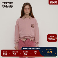 Teenie Weenie小熊卫衣女2024秋休闲学院微宽松舒适卫衣套头衫女 浅粉色 175/XL