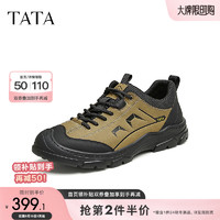 他她（TATA）休闲运动鞋男鞋软底复古户外登山鞋2024秋季ODD01CM4 卡其/黑 38