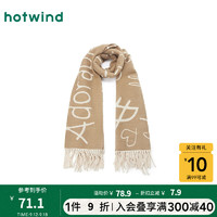 热风24年冬季女士字母提花围巾 16浅棕 F
