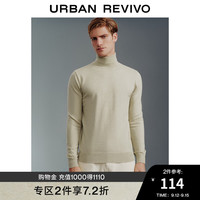 UR2024秋冬男时尚保暖百搭纯色立领长袖针织衫UMB930004 浅驼 L