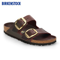 BIRKENSTOCK勃肯大扣女款牛皮革涂油时尚双扣拖鞋Arizona系列 红色窄版1027988 35