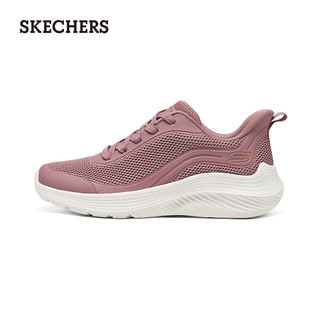 斯凯奇（Skechers）2024夏男女同款厚底休闲运动鞋缓震117483 玫瑰红色/ROS 36