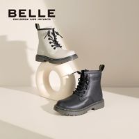 百亿补贴：BeLLE 百丽 女童马丁靴防滑英伦风时尚百搭加绒保暖工装靴