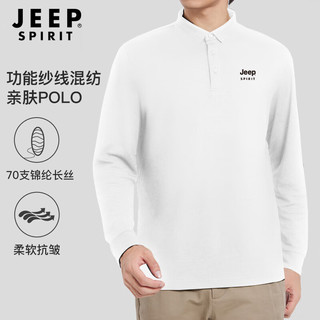 Jeep 吉普 长袖t恤男秋季印花翻领polo衫男时尚百搭舒适打底衫上衣 3034