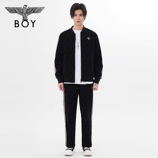 BOY LONDON秋24款三鹰标满印休闲开衫棒球服外套N12015 黑色 XL