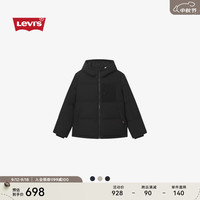 Levi's李维斯24秋季男士简约休闲经典连帽领御寒羽绒服外套 黑色 XL
