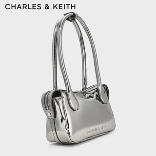 CHARLES&KEITH24秋新品拉链手提长柄保龄球包小方包女士CK2-30271278  M