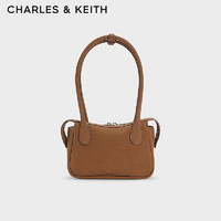 CHARLES&KEITH24秋拉链手提长柄保龄球包小方包女士CK2-30271278 CK2-30271278-2棕色 M