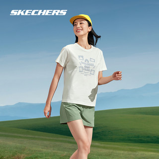 88VIP：SKECHERS 斯凯奇 运动生活 女款短袖T恤 L224W029