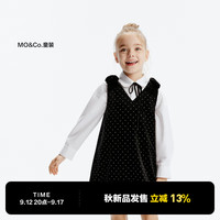 little MO&Co.little moco童装24秋装女童烫印星星丝绒感无袖连衣裙KBD3DRS011 黑色 110/52