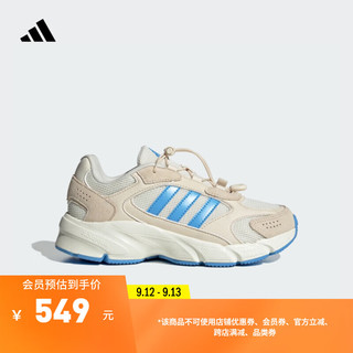 adidas「制噪者」CRAZYCHAOS 2000复古休闲老爹鞋男女大童阿迪达斯 汉玉白/蓝/奇妙白 38.5码