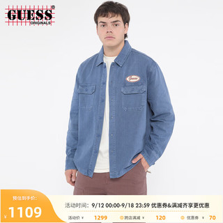 GUESS Originals24年秋季男士时尚潮流牛仔外套-M4BG92D5HY0 FB6I-蓝色 S