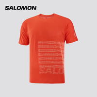 萨洛蒙（Salomon）男款 户外运动休闲轻量透气舒适短袖T恤 SENSE AERO SS TEE GFX 番茄红 C23194 S