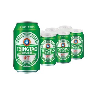 88VIP：TSINGTAO 青岛啤酒 纯干啤酒 330ml*6罐