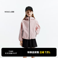 little MO&Co.REEBOK联名系列 little moco童装男女童防泼水夹克连帽外套 灰粉色 110/56