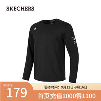 斯凯奇（Skechers）2024年秋冬男款加绒保暖卫衣柔软舒适P424M069 碳黑/0018 XXL