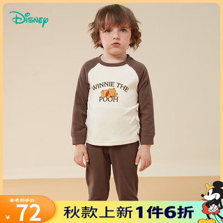 迪士尼宝宝（Disney Baby）迪士尼童装儿童套装卡通维尼熊卫衣睡衣 棕色 24个月/身高90cm