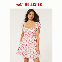 HOLLISTER24秋季甜辣短袖露背碎花短款连衣裙 女 KI359-4274 白色碎花 XS (160/84A)标准版