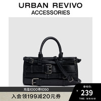 URBAN REVIVO 2024秋季女小众设计手提斜挎包UAYB40011 黑色