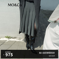 MO&Co.2024秋UPF40+防晒凉感半身裙附腰带MBD3SKTT02摩安珂 深花灰色 M/165