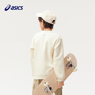 asics/亚瑟士童装秋季运动加绒保暖卫衣柔软有型百搭2024秋冬 106米白色 150cm