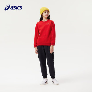 asics/亚瑟士童装秋季运动加绒保暖卫衣柔软有型百搭2024秋冬 0601红色 175cm