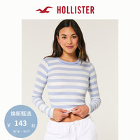 HOLLISTER24秋季新款美式修身长袖罗纹圆领上衣T恤 女 KI339-3666