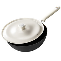 Royalstar荣事达女士轻量铁锅炒菜锅家用无涂层电磁炉燃气灶熟铁不粘炒锅 32cm带盖【轻至1KG】送硅胶锅铲