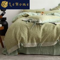 lehome 乐加 高端全棉双层纱布床上用品四件套A类母婴级100纯棉床单被套