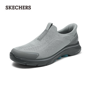 斯凯奇（Skechers）范志毅同款Slip ins闪穿鞋2024夏季男鞋透气高回弹轻质健步鞋 灰色/炭灰色/GYCC 41