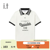 :CHOCOOLATEit 女装合身短袖polo衫2024秋季青春文艺风Y010 IVB/白色 S