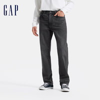Gap男装2024秋冬基础款水洗牛仔裤百搭简约休闲裤长裤675136 水洗黑 180/88A(33)亚洲尺码