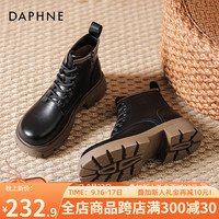 达芙妮(DAPHNE)达芙妮马丁靴女秋季靴子英伦风复古短靴厚底增高女靴ZJ 黑色 39