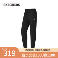 斯凯奇（Skechers）2024秋季男女运动长裤轻盈设计感P424W054 碳黑/0018 XL